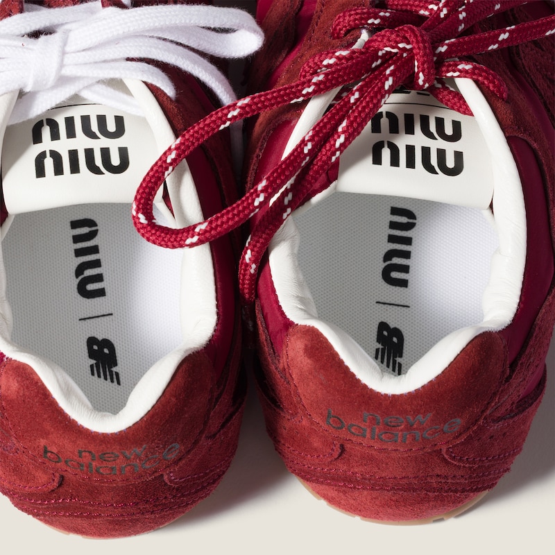 New Balance X Miu Miu 530 SL technical fabric and suede sneakers