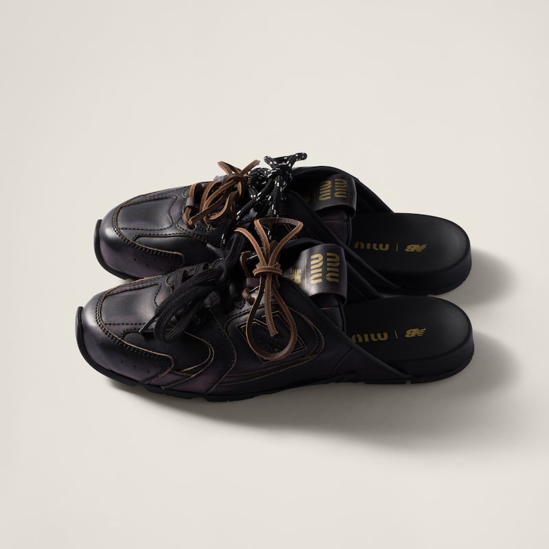 New Balance X Miu Miu 530 SL装饰小牛皮穆勒鞋