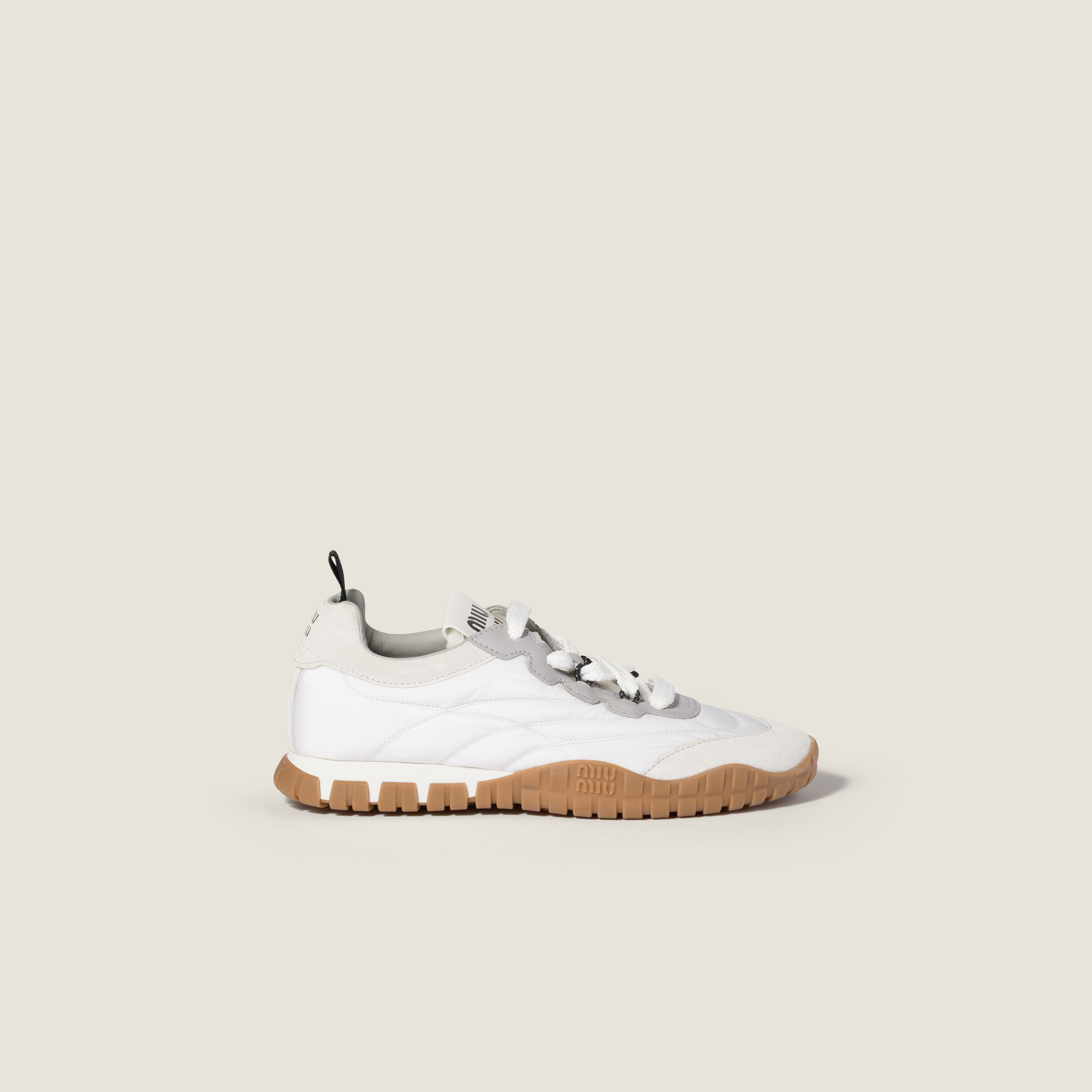 Tyre technical fabric and suede sneakers