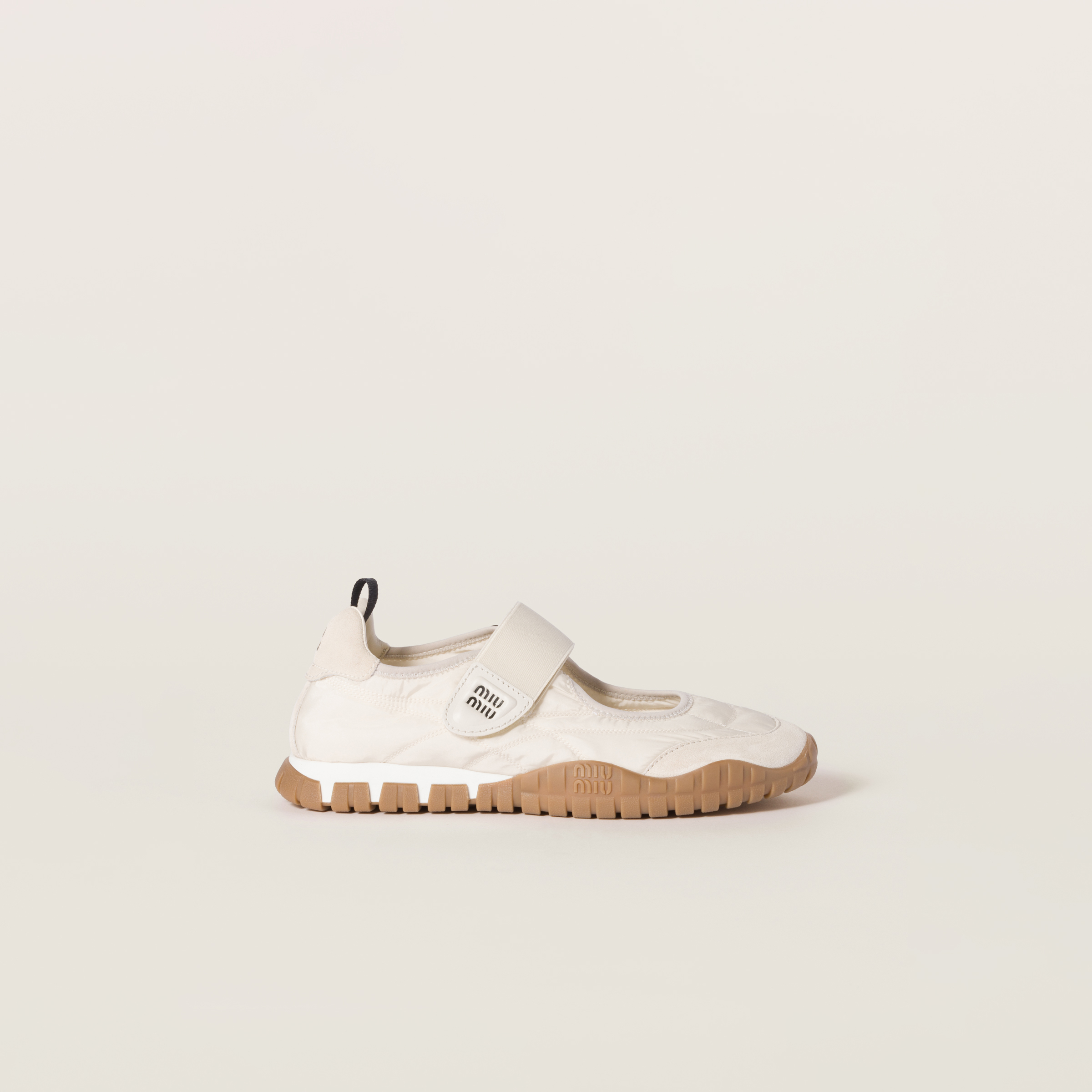 Tyre technical fabric and suede ballerinas