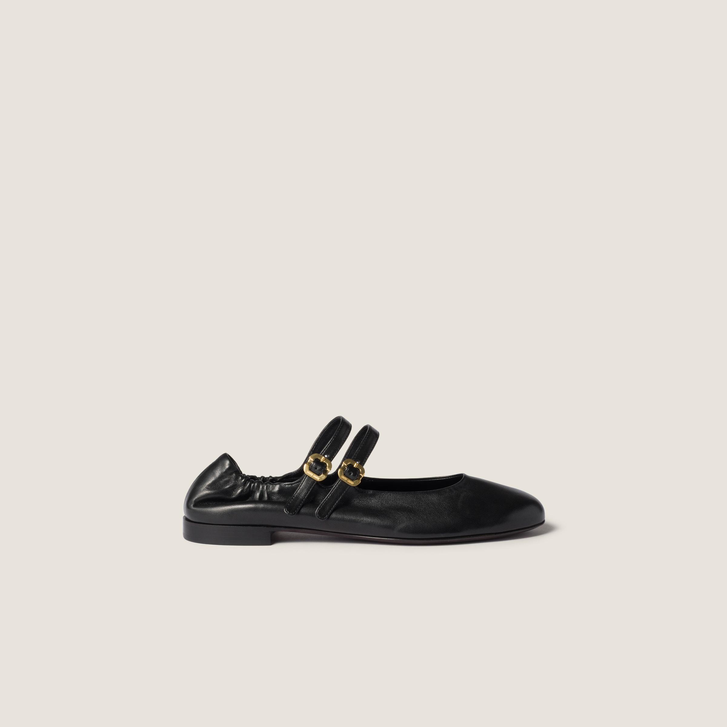 Ruches nappa leather ballerinas