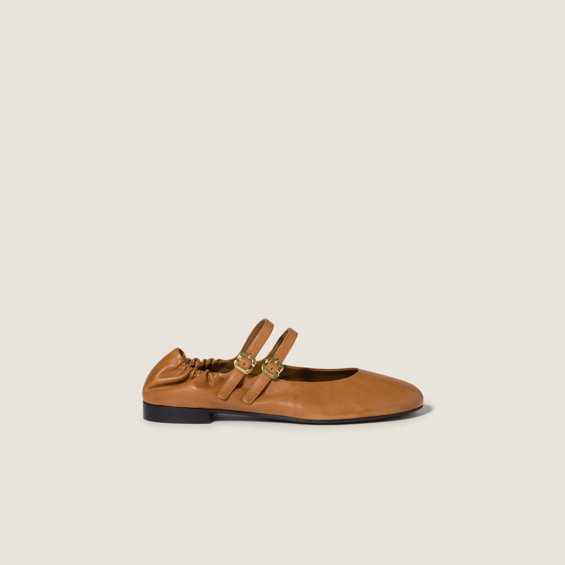 Ruches nappa leather ballerinas