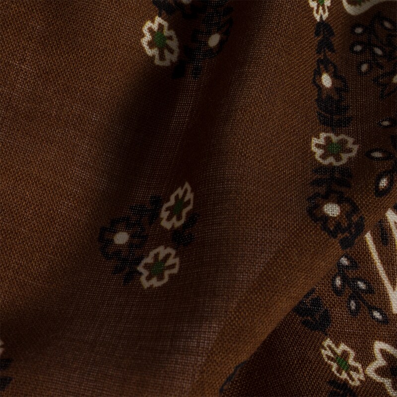 Printed wool and cashmere scarf