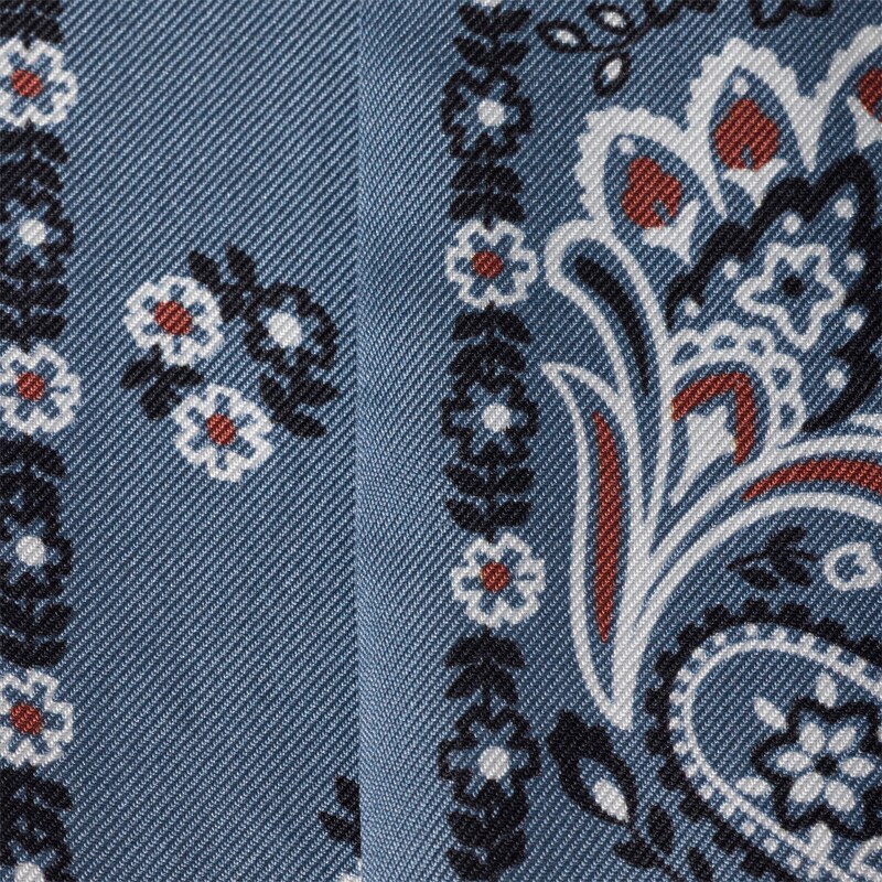 Printed silk skinny scarf