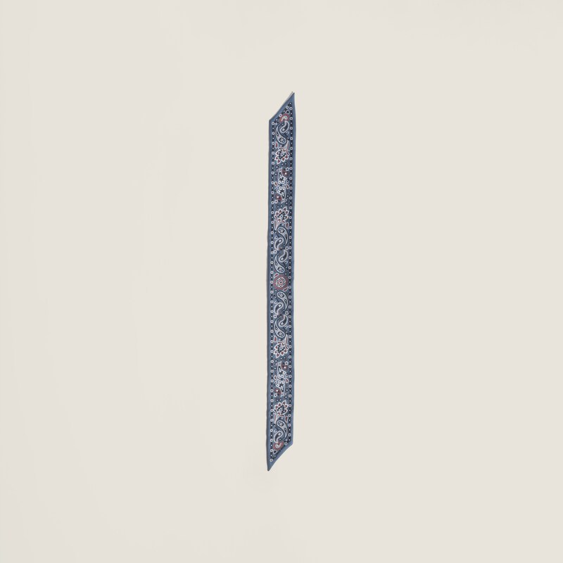 Printed silk skinny scarf