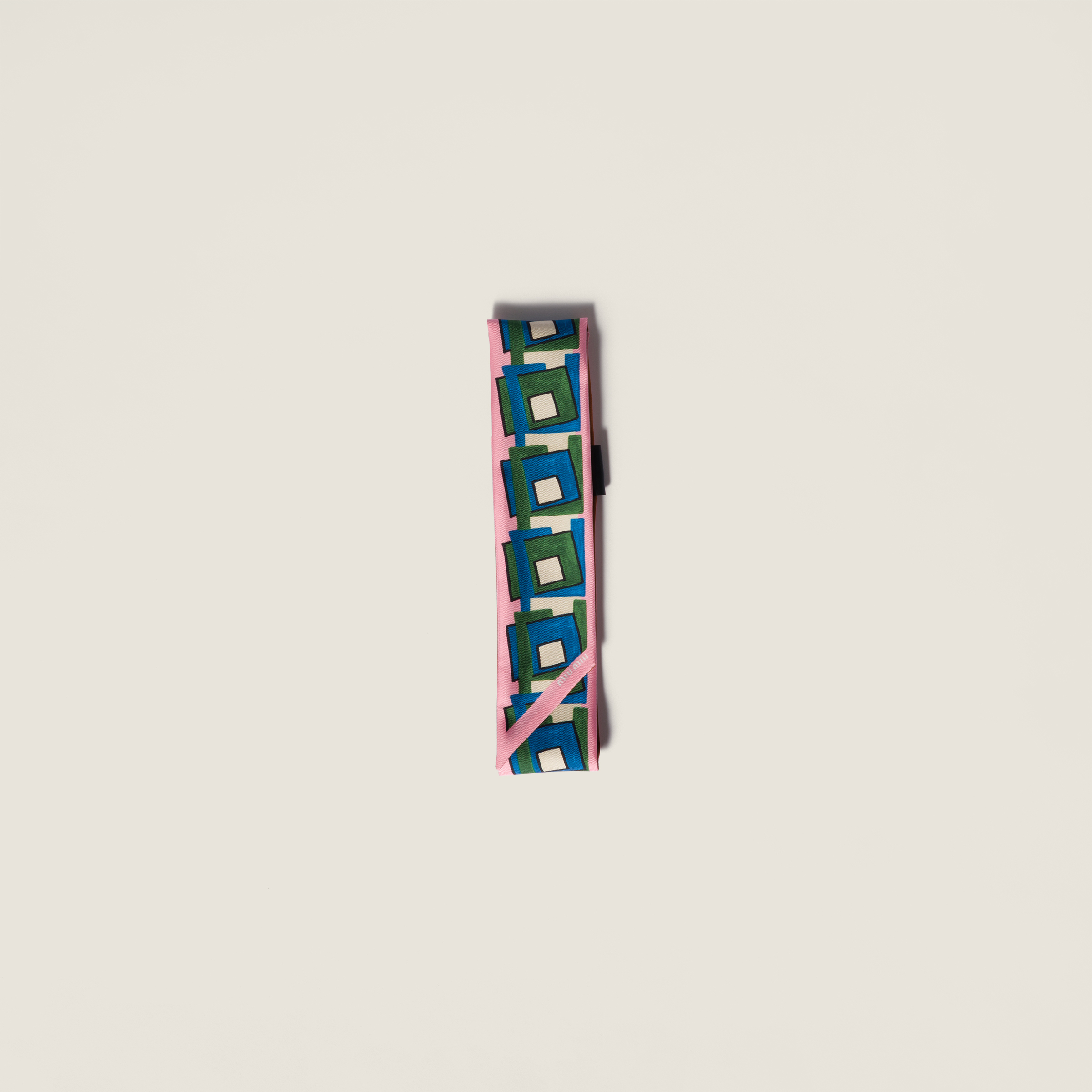 Printed silk skinny scarf