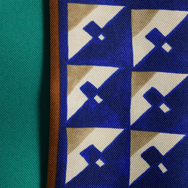 Printed silk skinny scarf