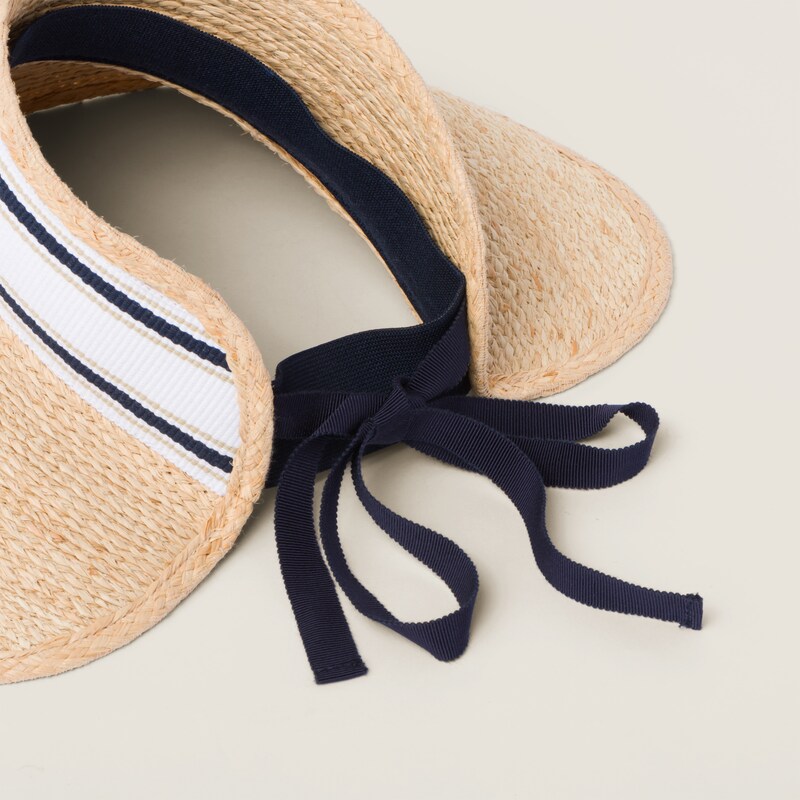 Raffia-effect fabric visor