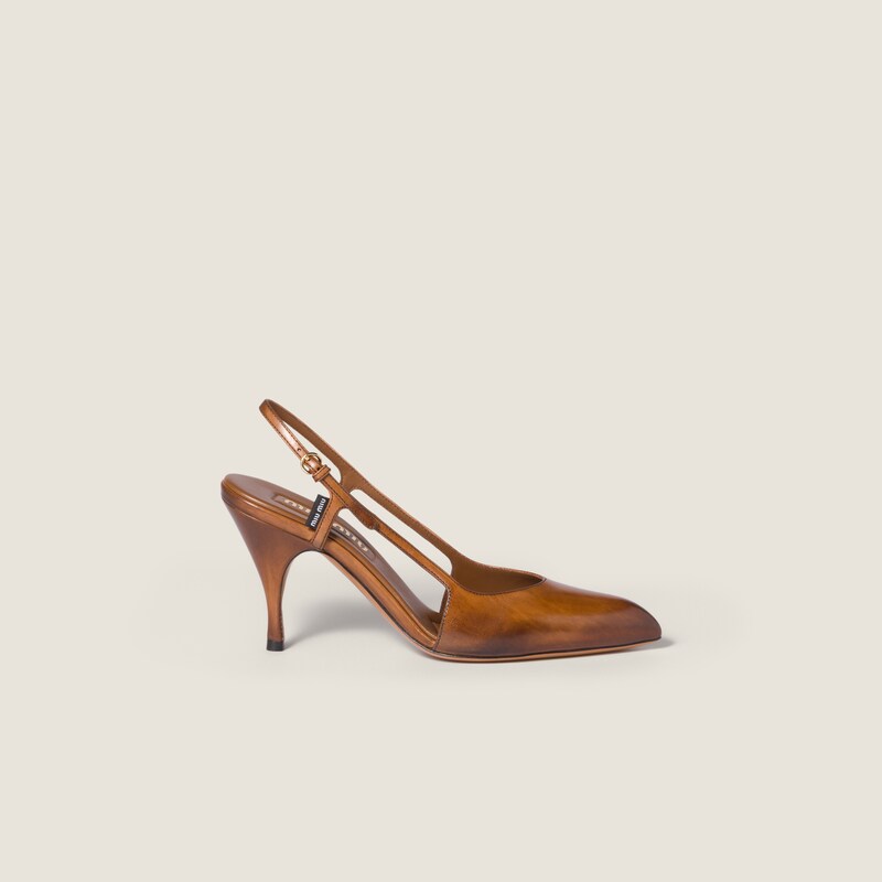 Leather slingback pumps