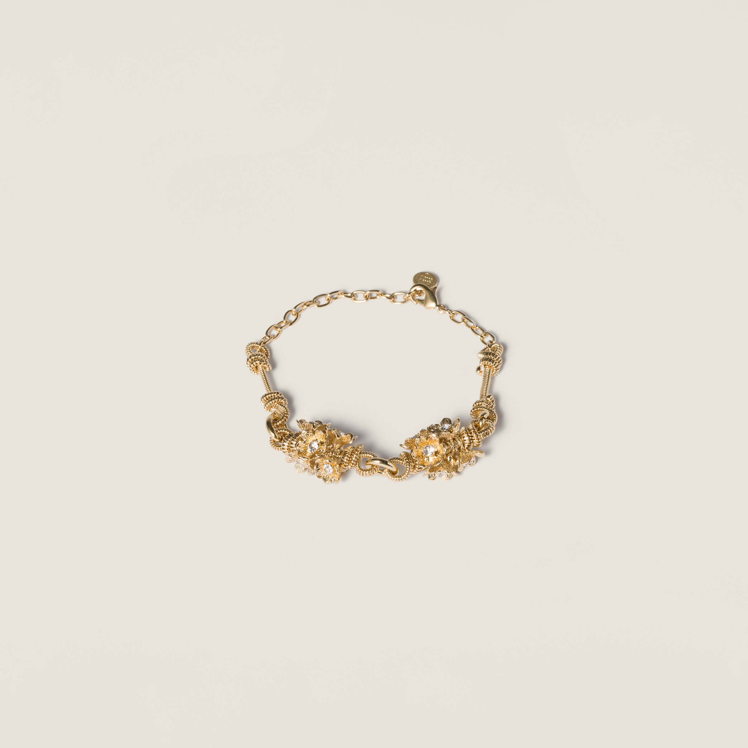 Metal bracelet with crystals