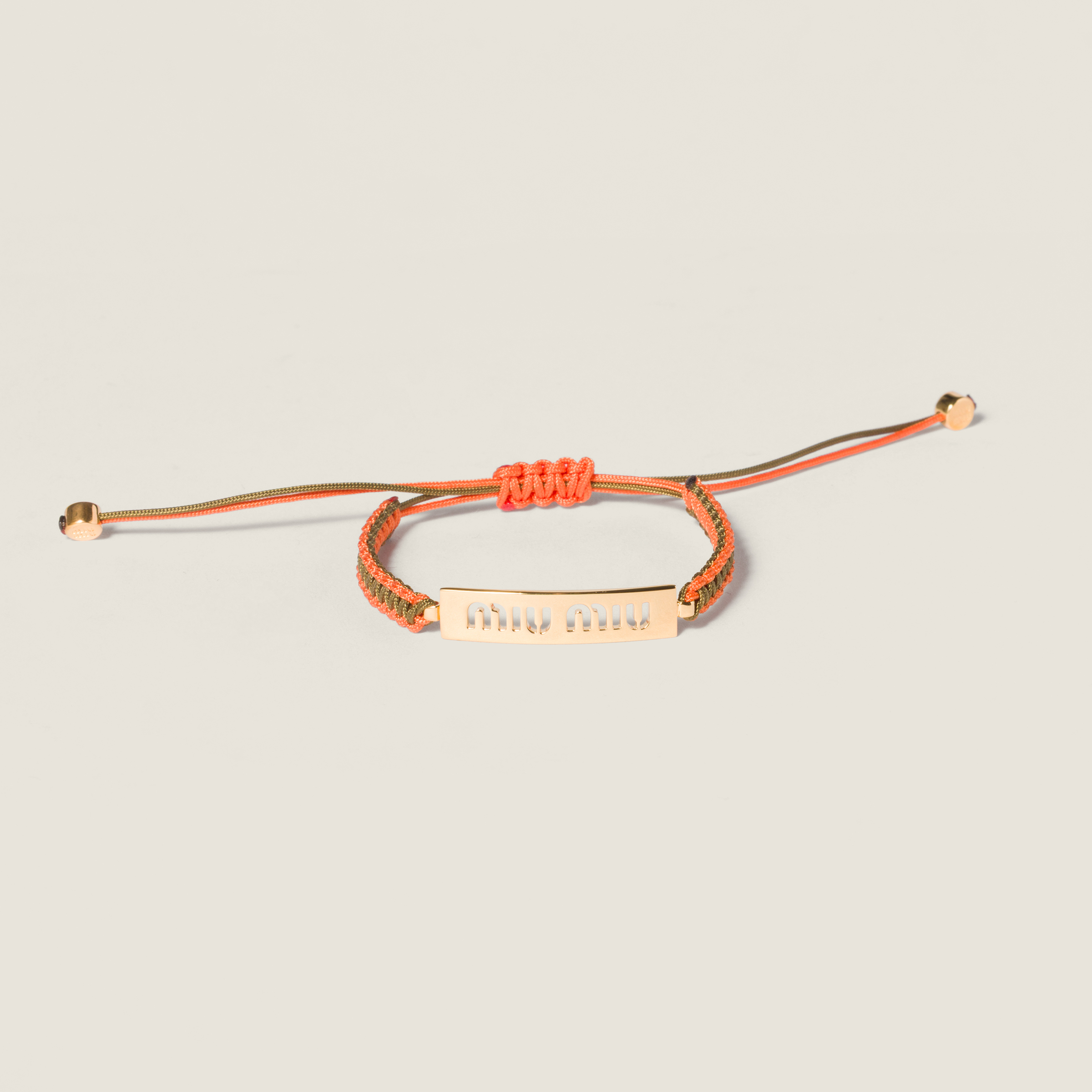 Cotton and metal bracelet