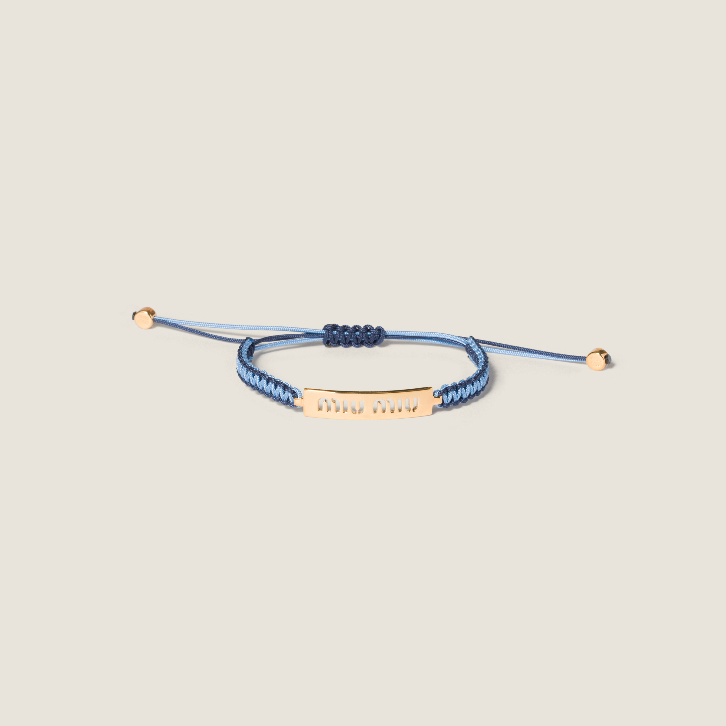 Cotton and metal bracelet