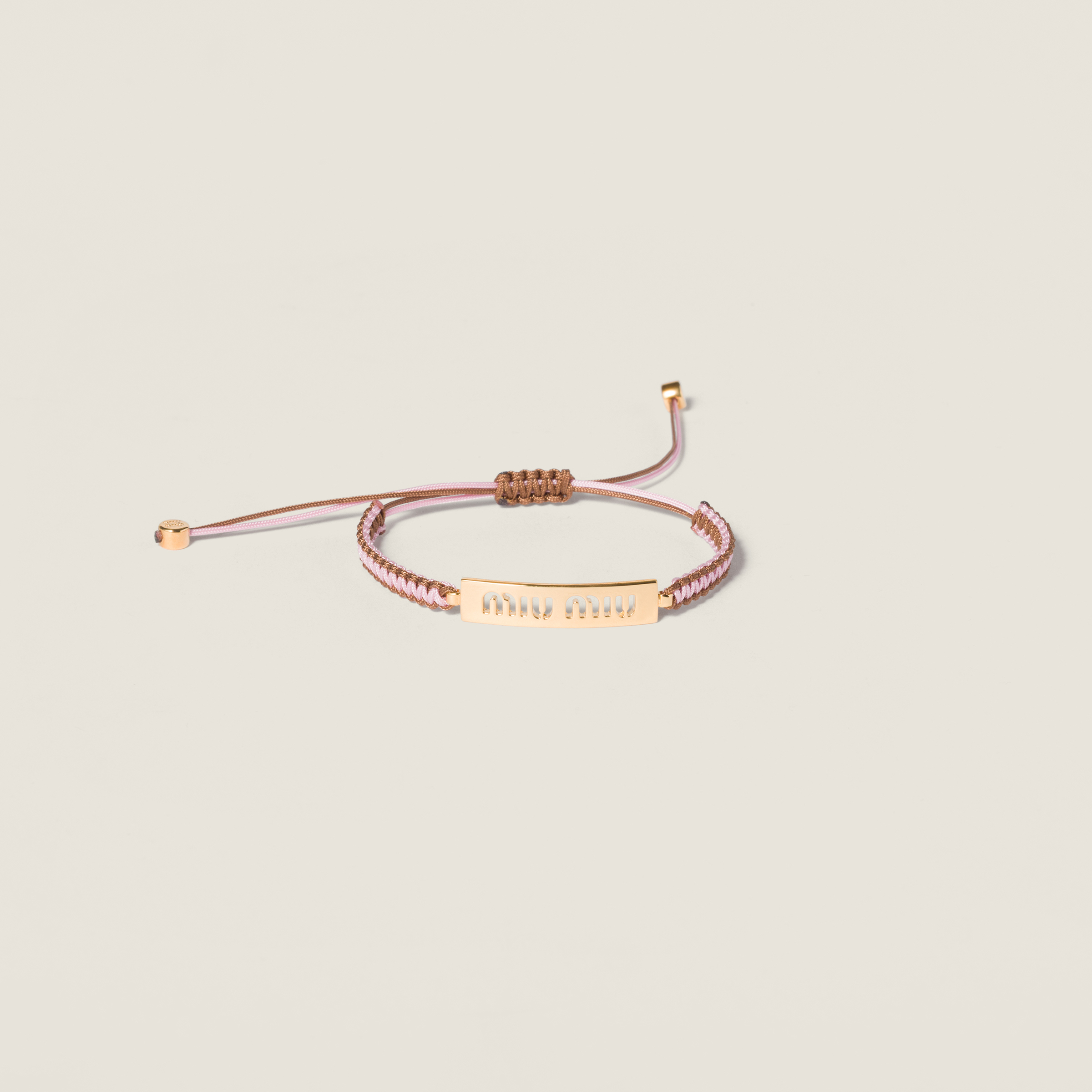 Cotton and metal bracelet