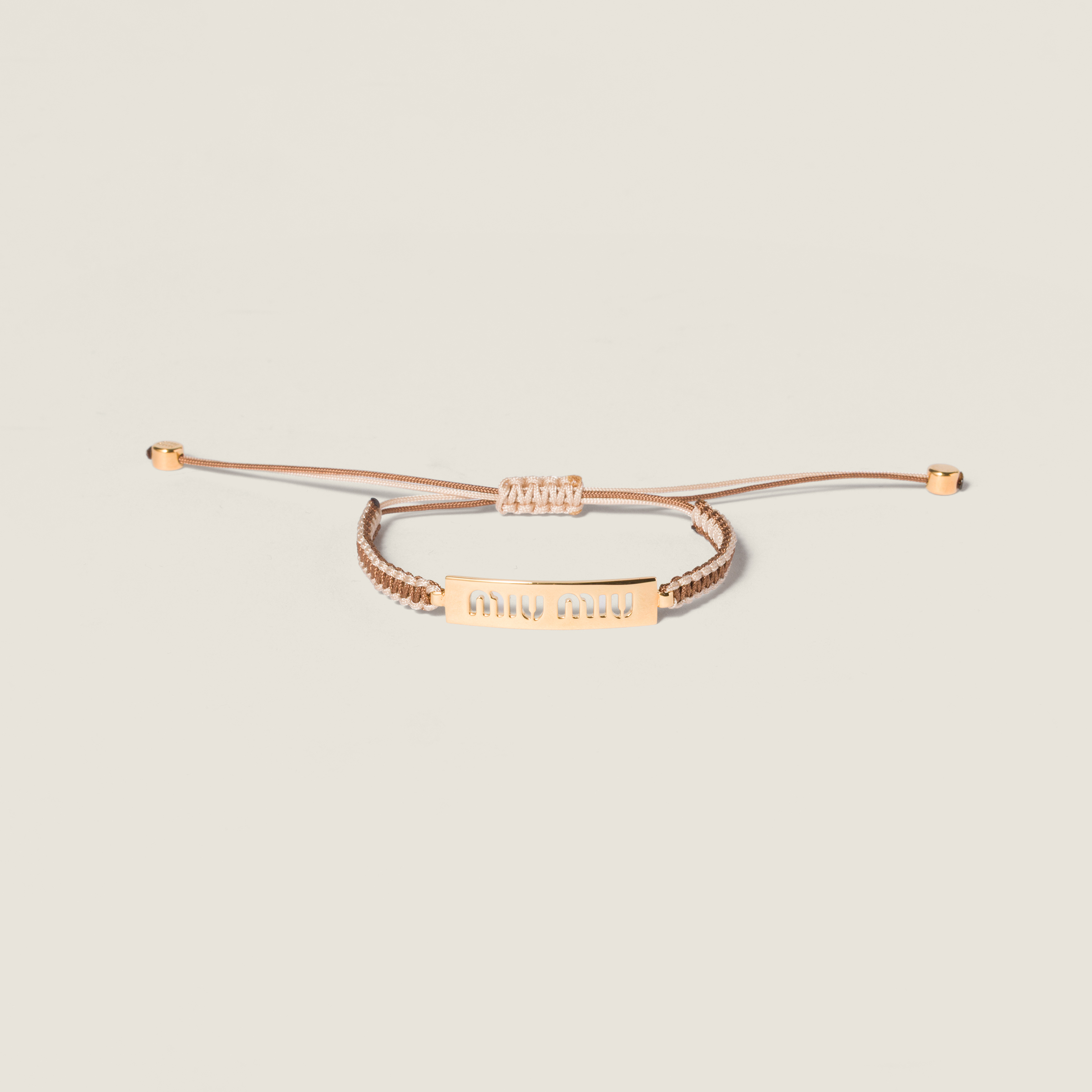 Cotton and metal bracelet