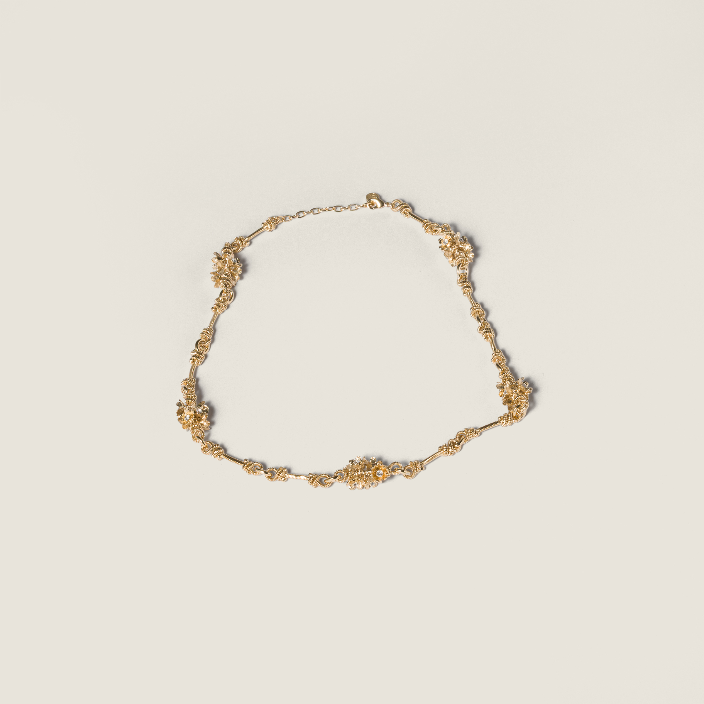 Metal necklace with crystals