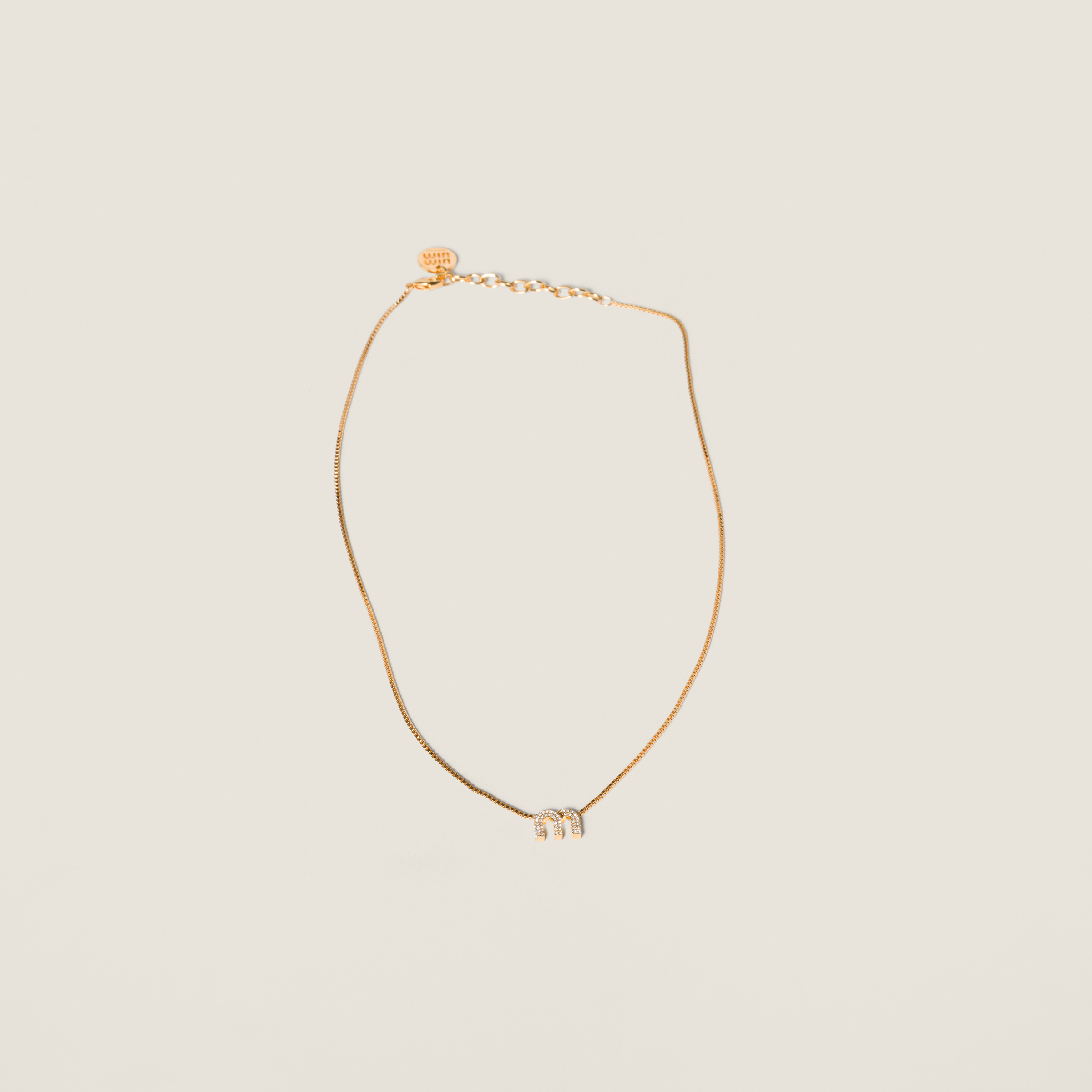 Metal necklace with crystals