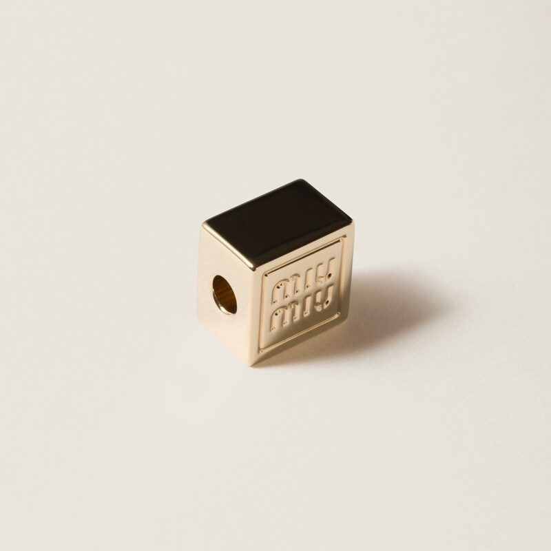 Dice charm with logo