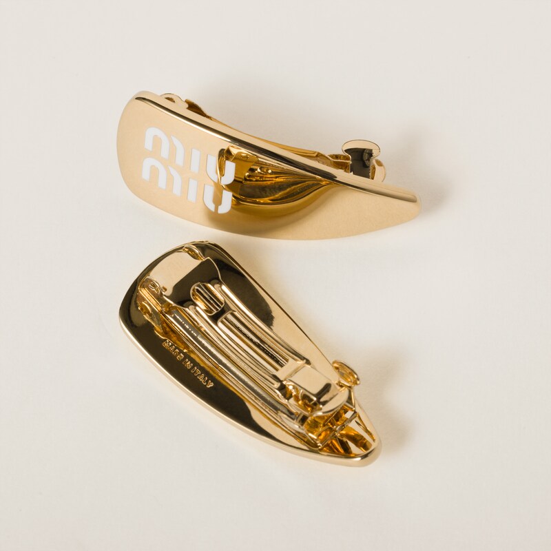 Enameled metal hair clips