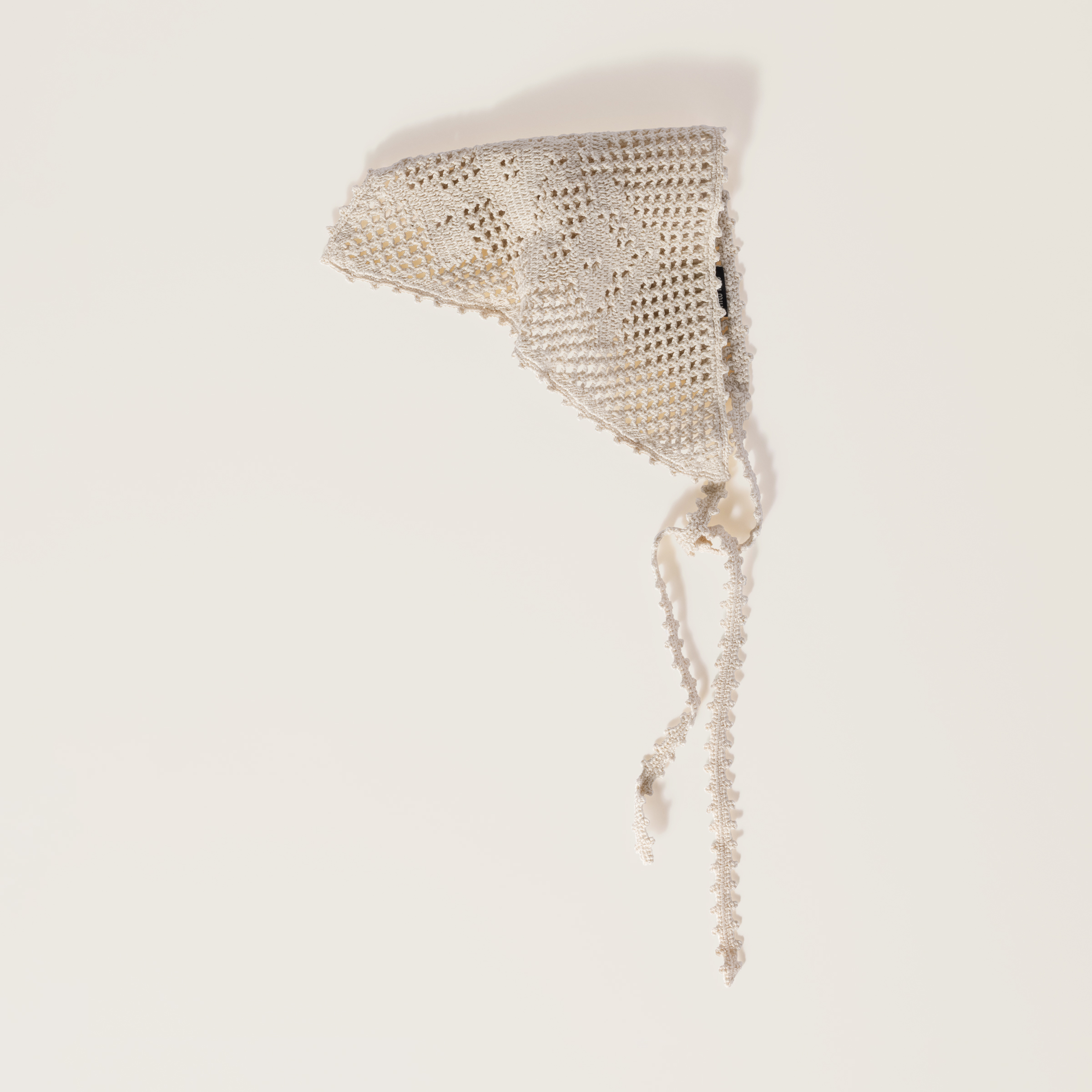 Crochet cotton triangle scarf