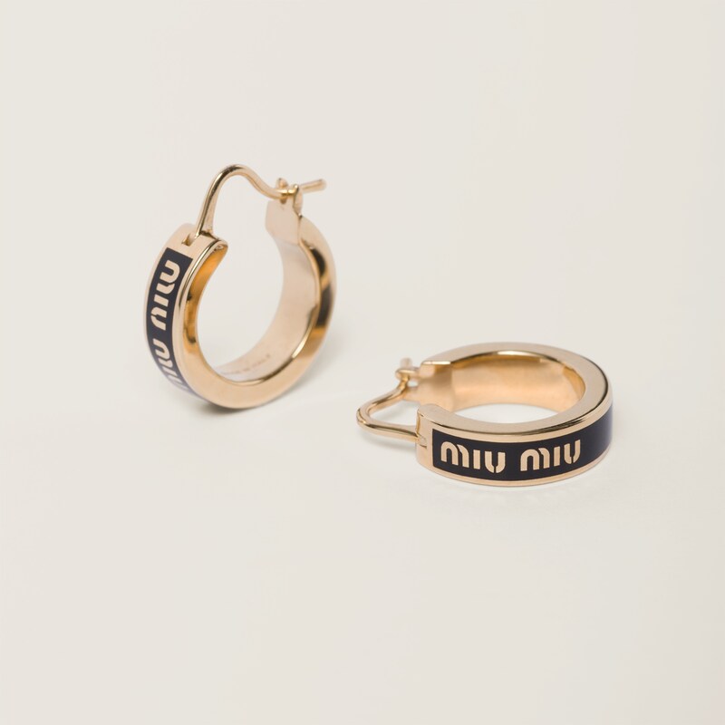 Enameled metal earrings