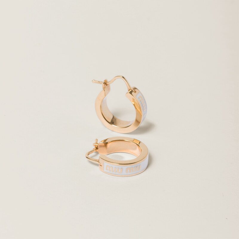 Enameled metal earrings