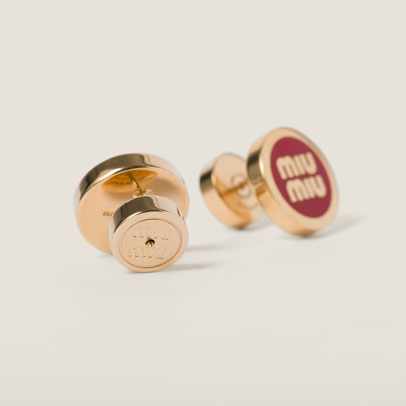 Enameled metal earrings