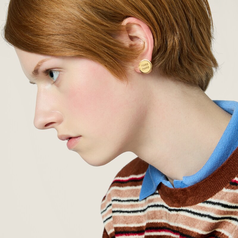 Enameled metal earrings
