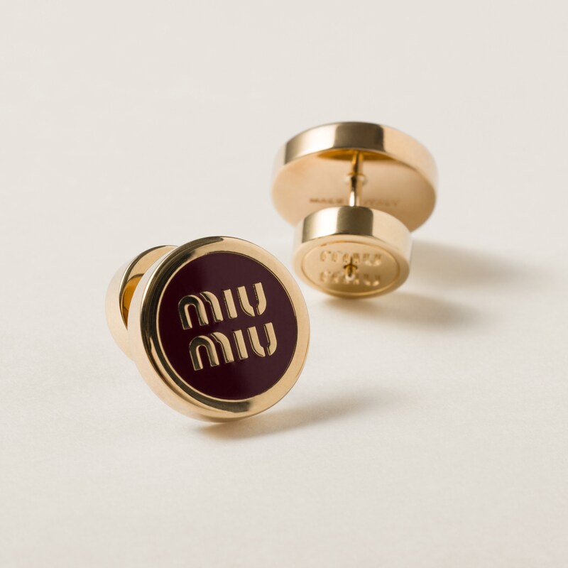Enameled metal earrings