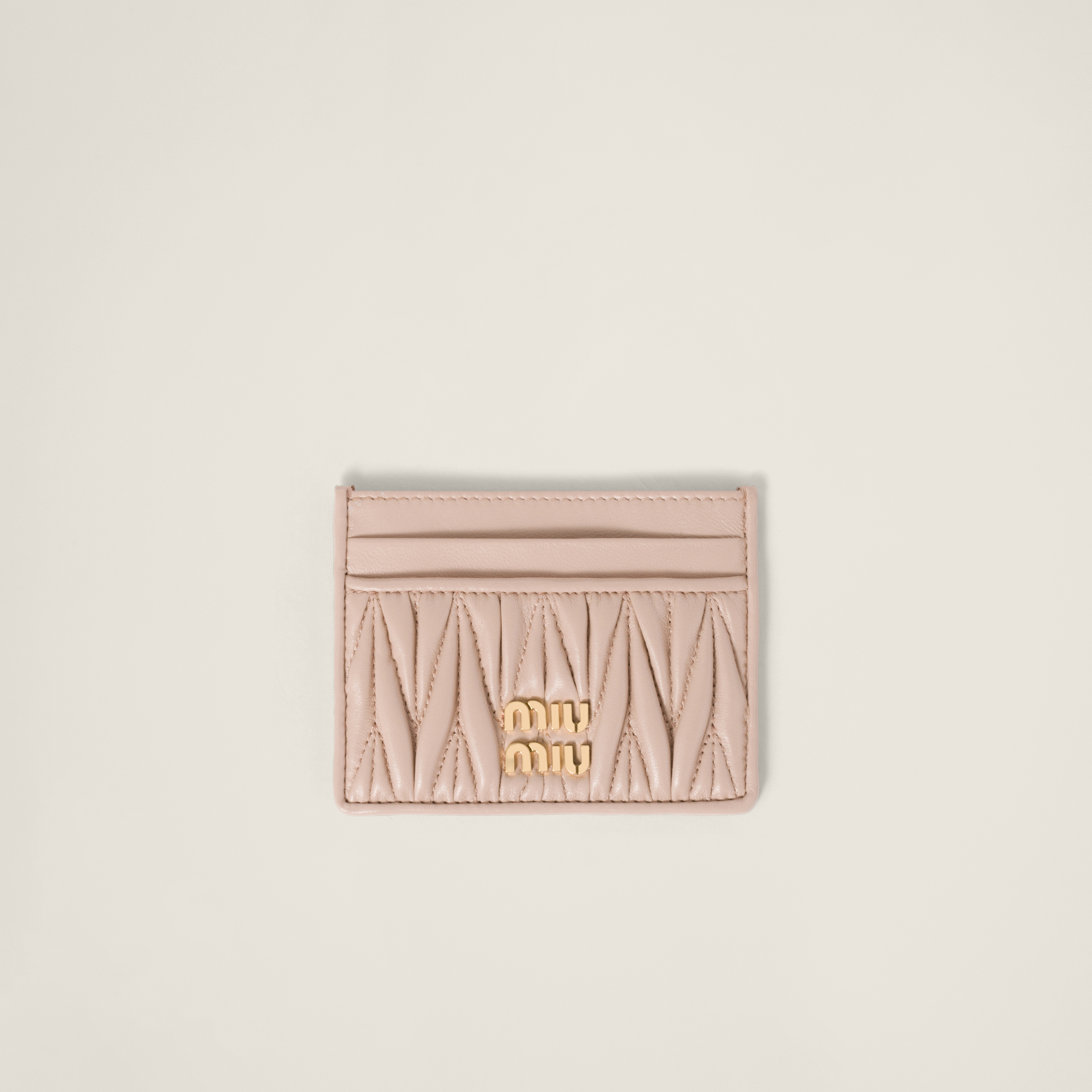 Matelassé nappa leather card holder