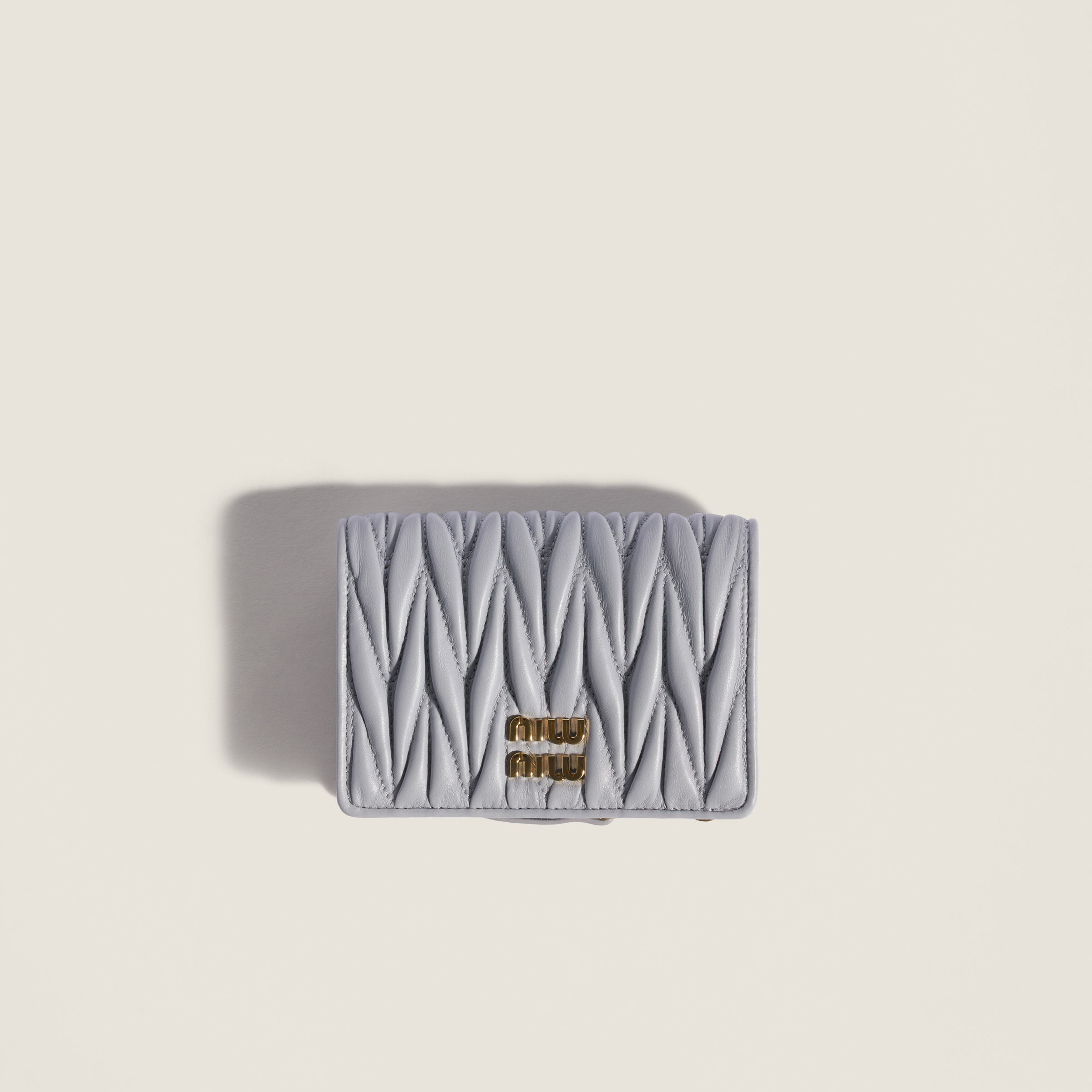 Matelassé nappa leather small wallet