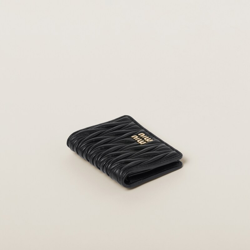 Small matelassé nappa leather wallet