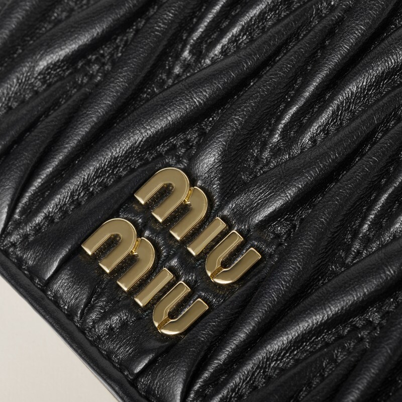 Small matelassé nappa leather wallet