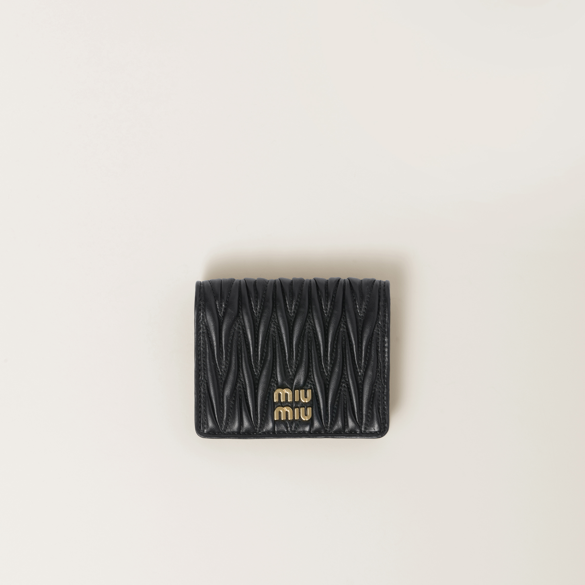 Small matelassé nappa leather wallet
