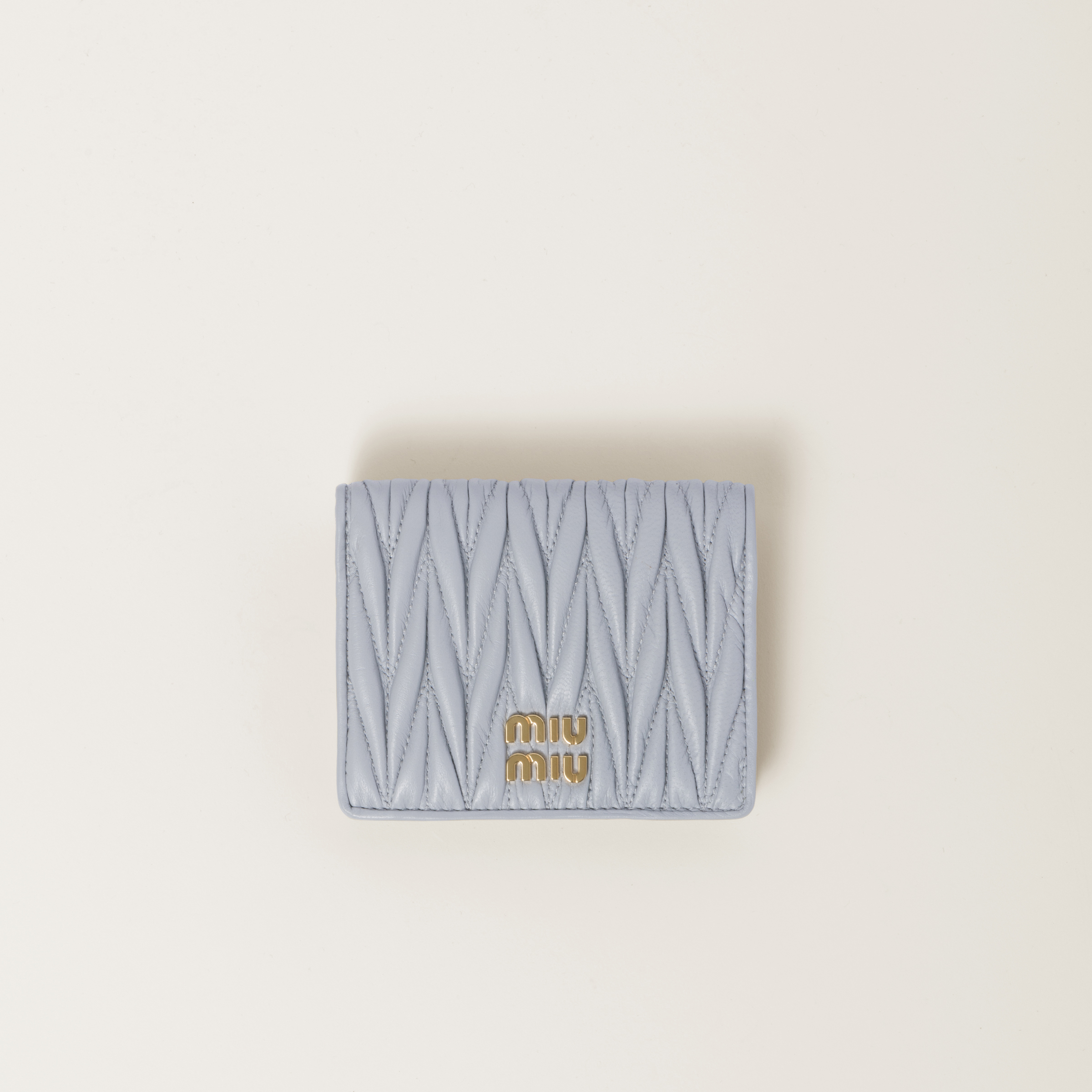Small matelassé nappa leather wallet