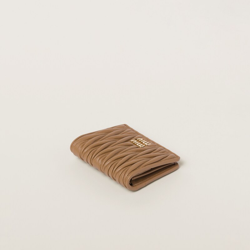 Small matelassé nappa leather wallet