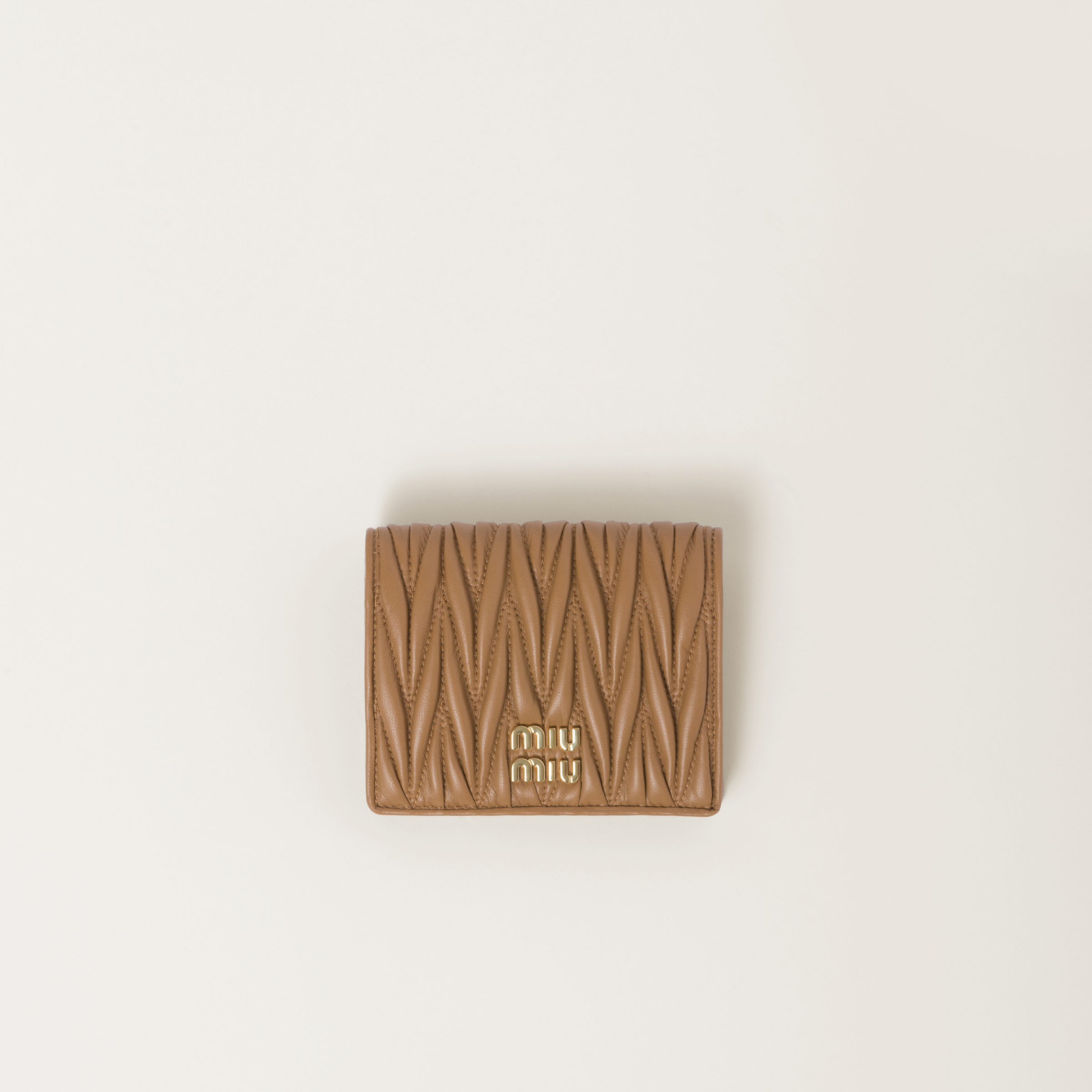 Small matelassé nappa leather wallet