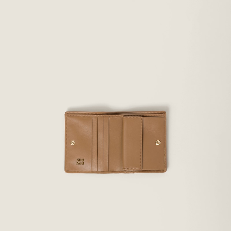 Small matelassé nappa leather wallet