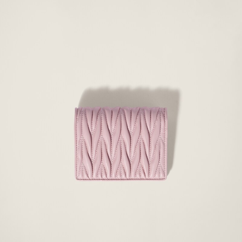 Small matelassé nappa leather wallet