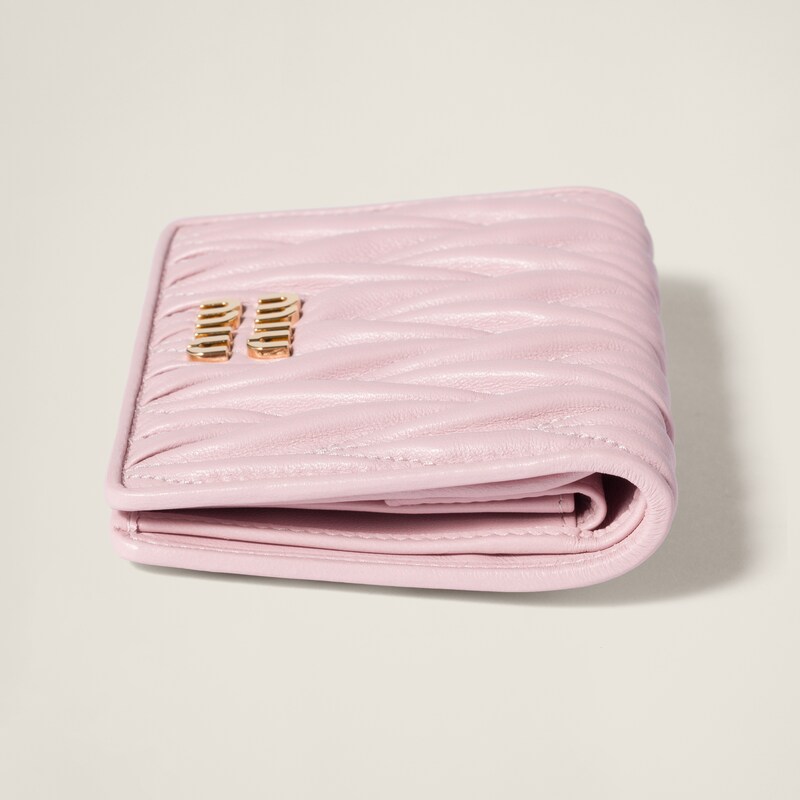 Small matelassé nappa leather wallet
