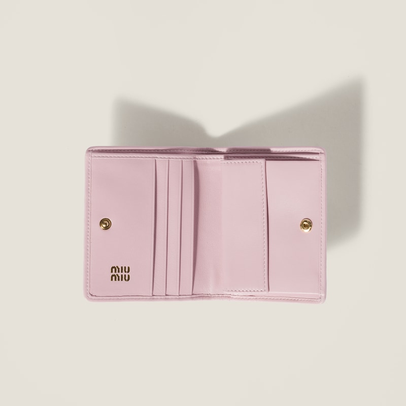 Small matelassé nappa leather wallet