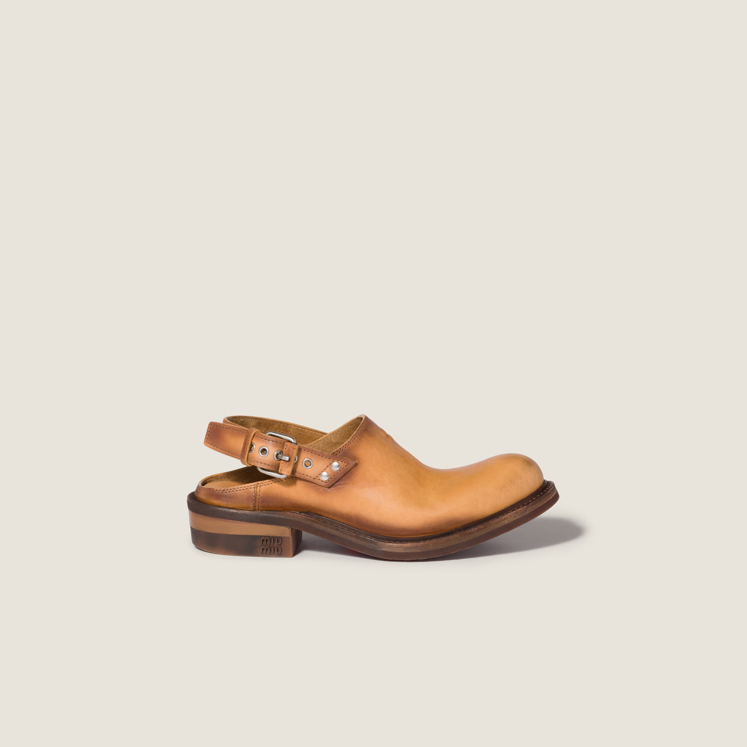 Foule leather mules