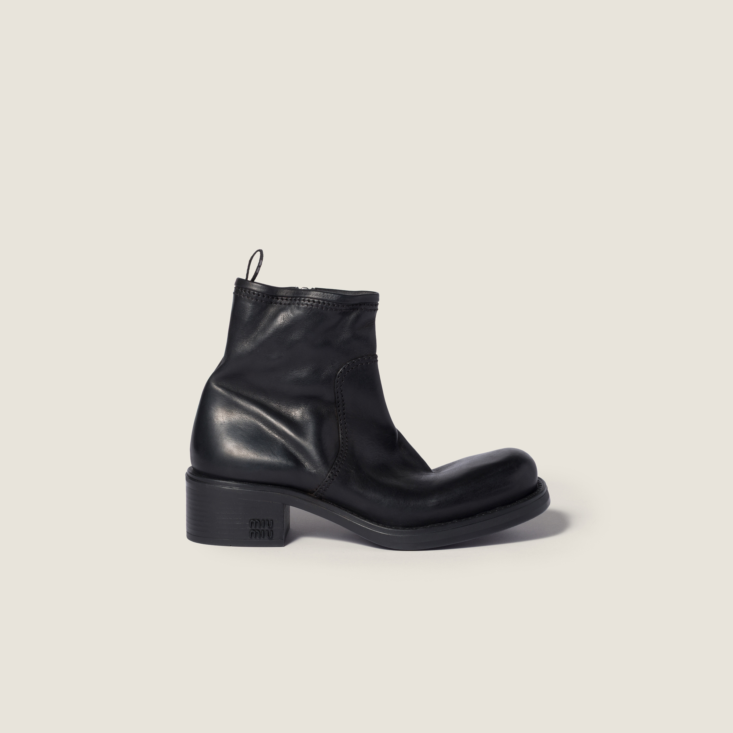 Calf leather booties