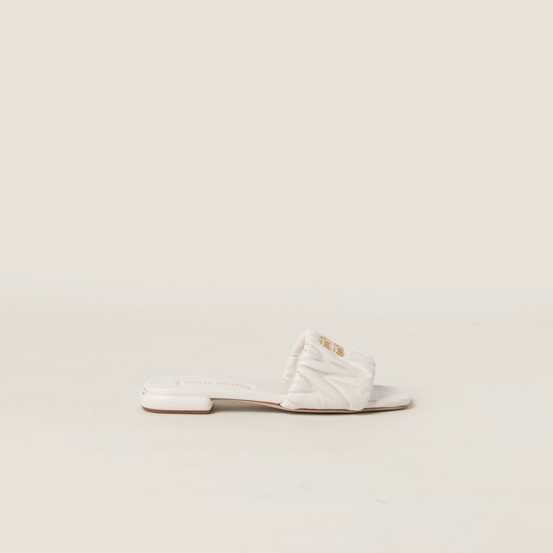 Matelassé nappa leather slides