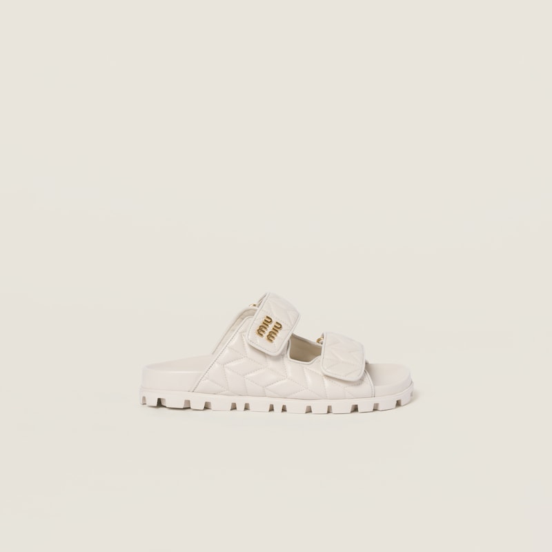 Matelassé nappa leather slides