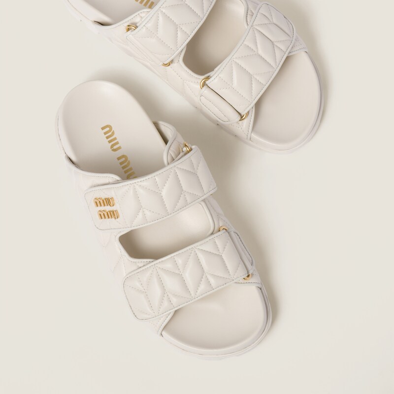 Matelassé nappa leather slides