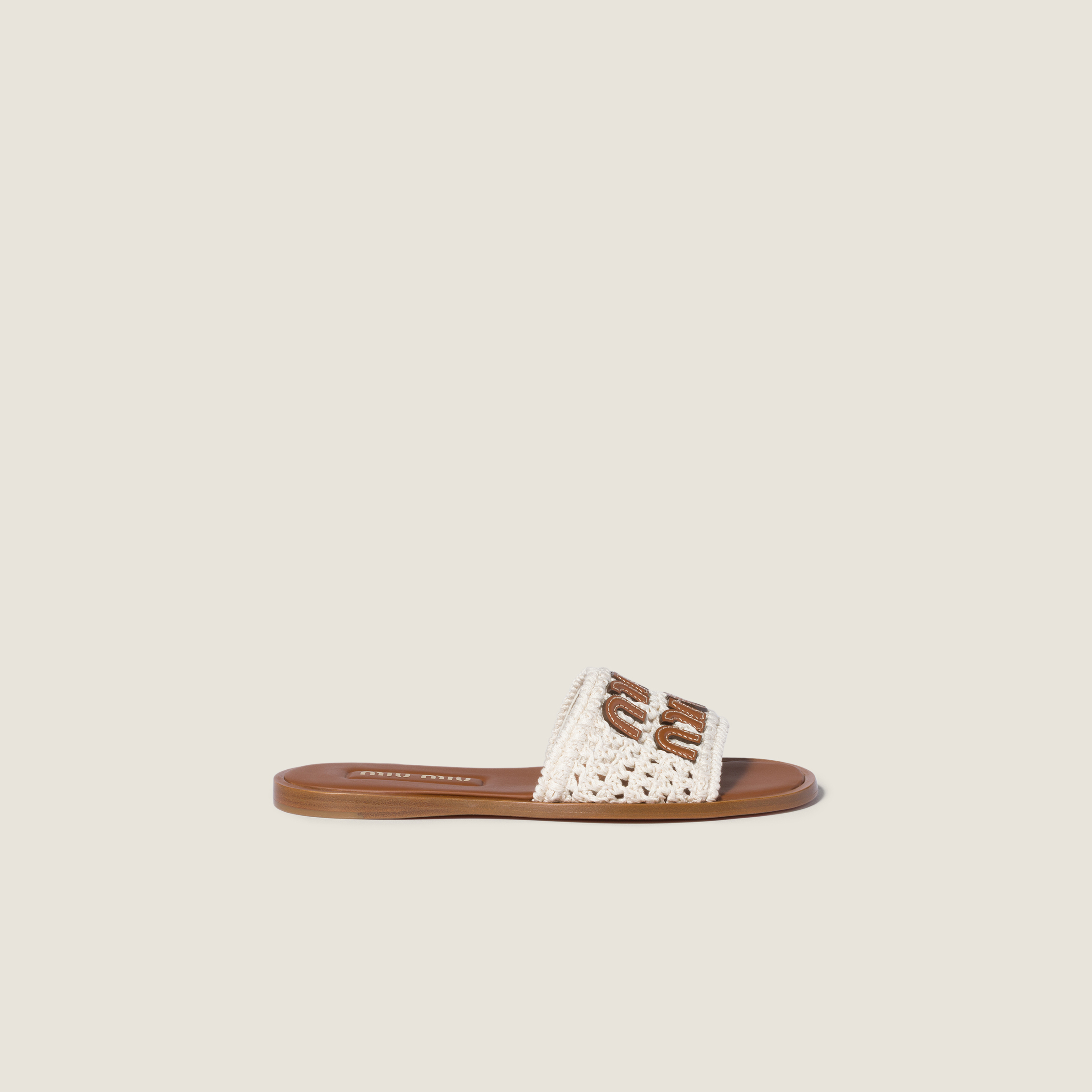 Crochet and leather slides