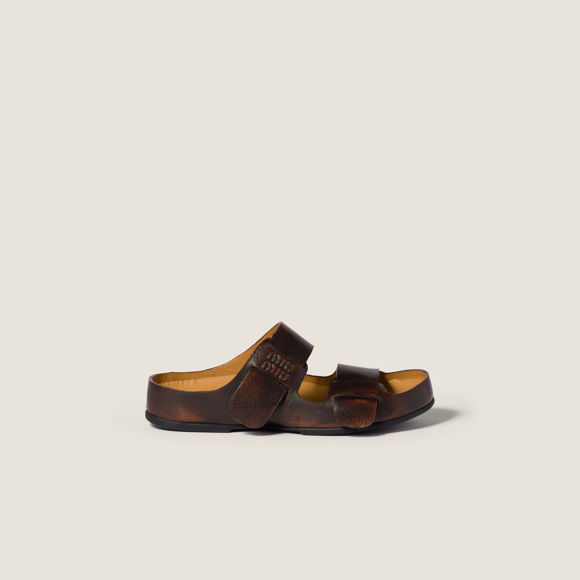 Bleached leather sandals