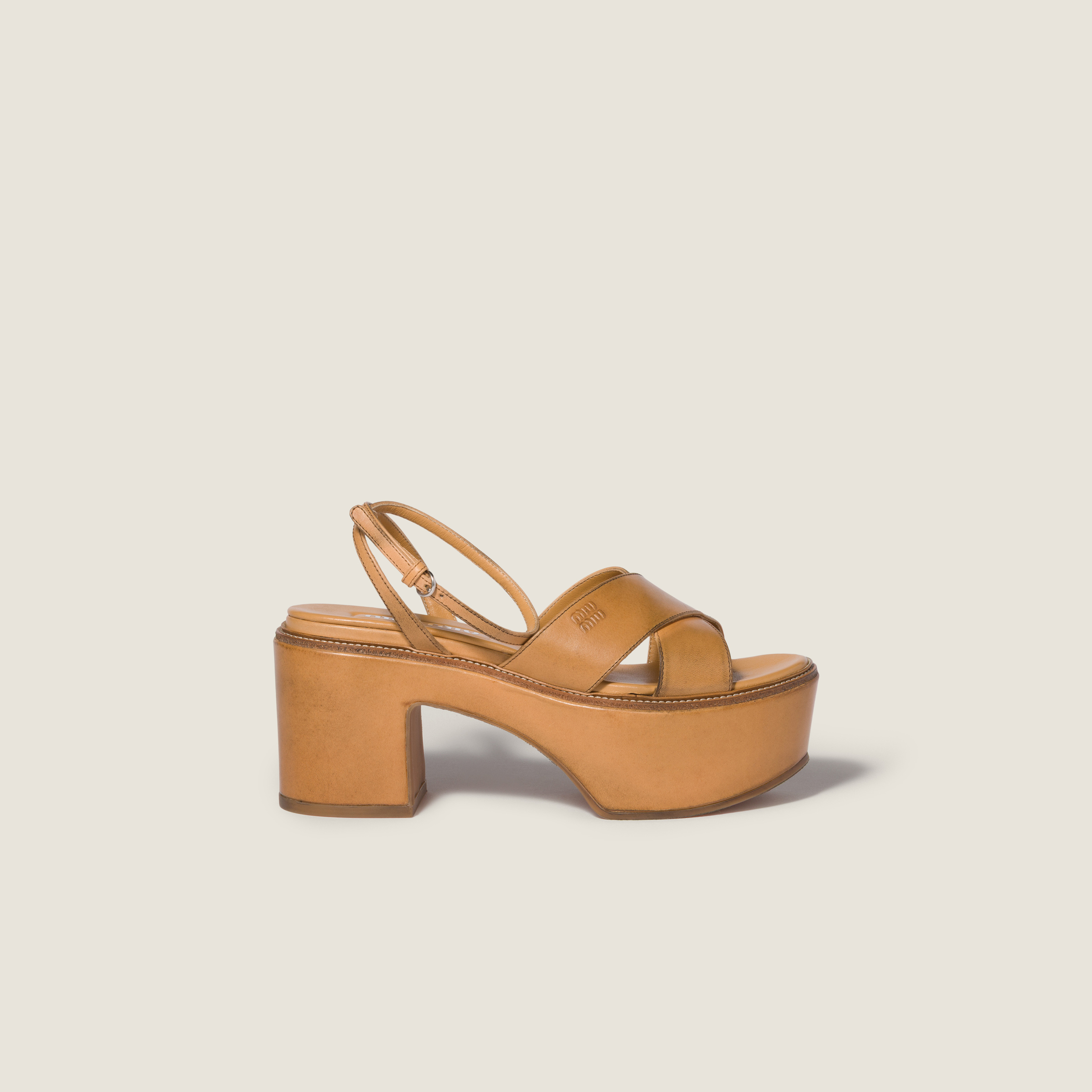 Leather platform sandals