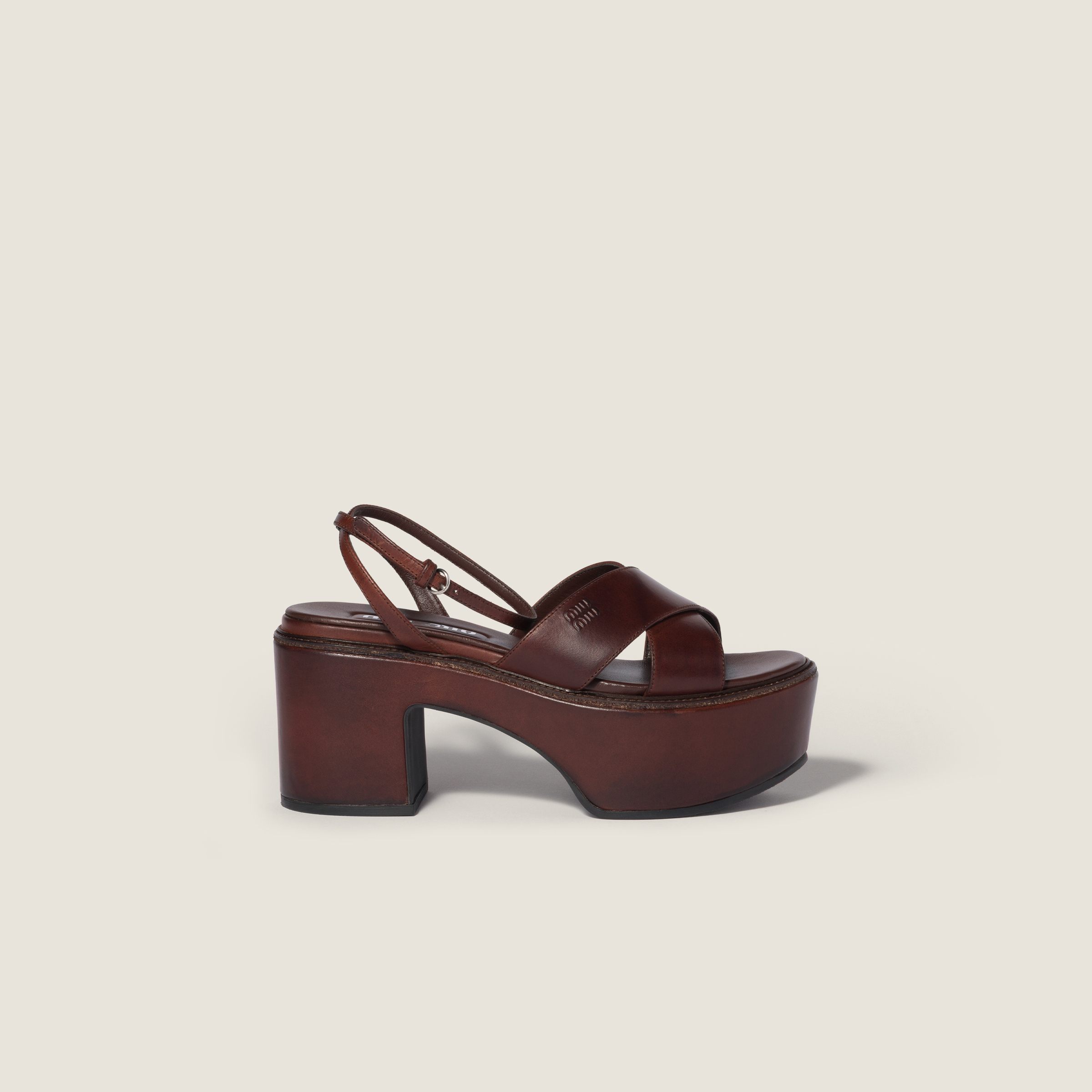 Leather platform sandals