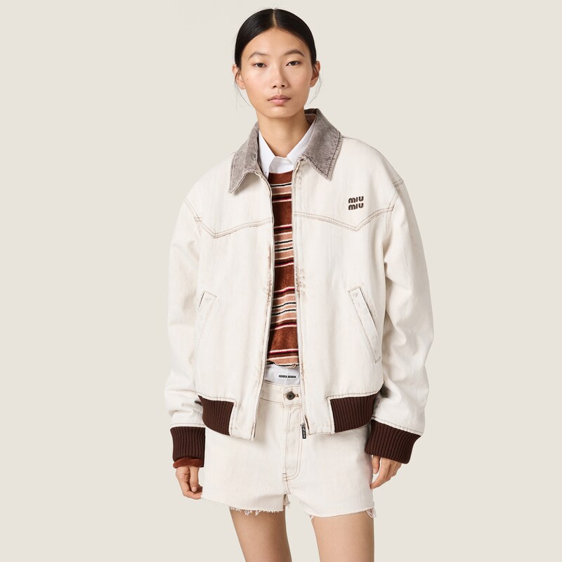 Denim blouson jacket